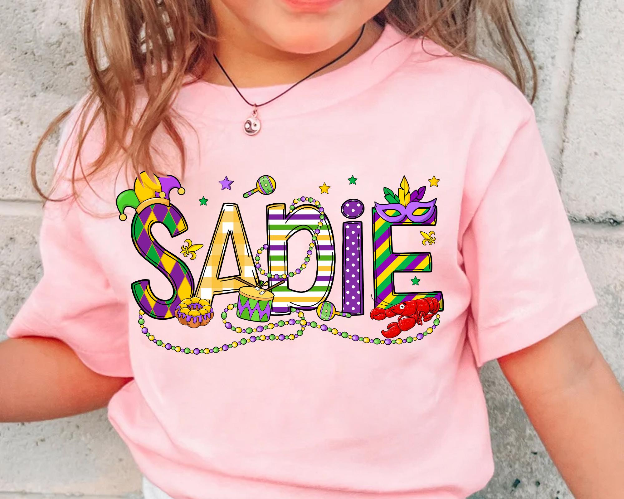Mardi Gras Kleinkind Shirt, Mardi Gras Outfit für Kinder, Personalisiertes Kinder Namensshirt, Mardi Gras Karneval 2025, Fat Tuesday Parade, New Orleans Tee