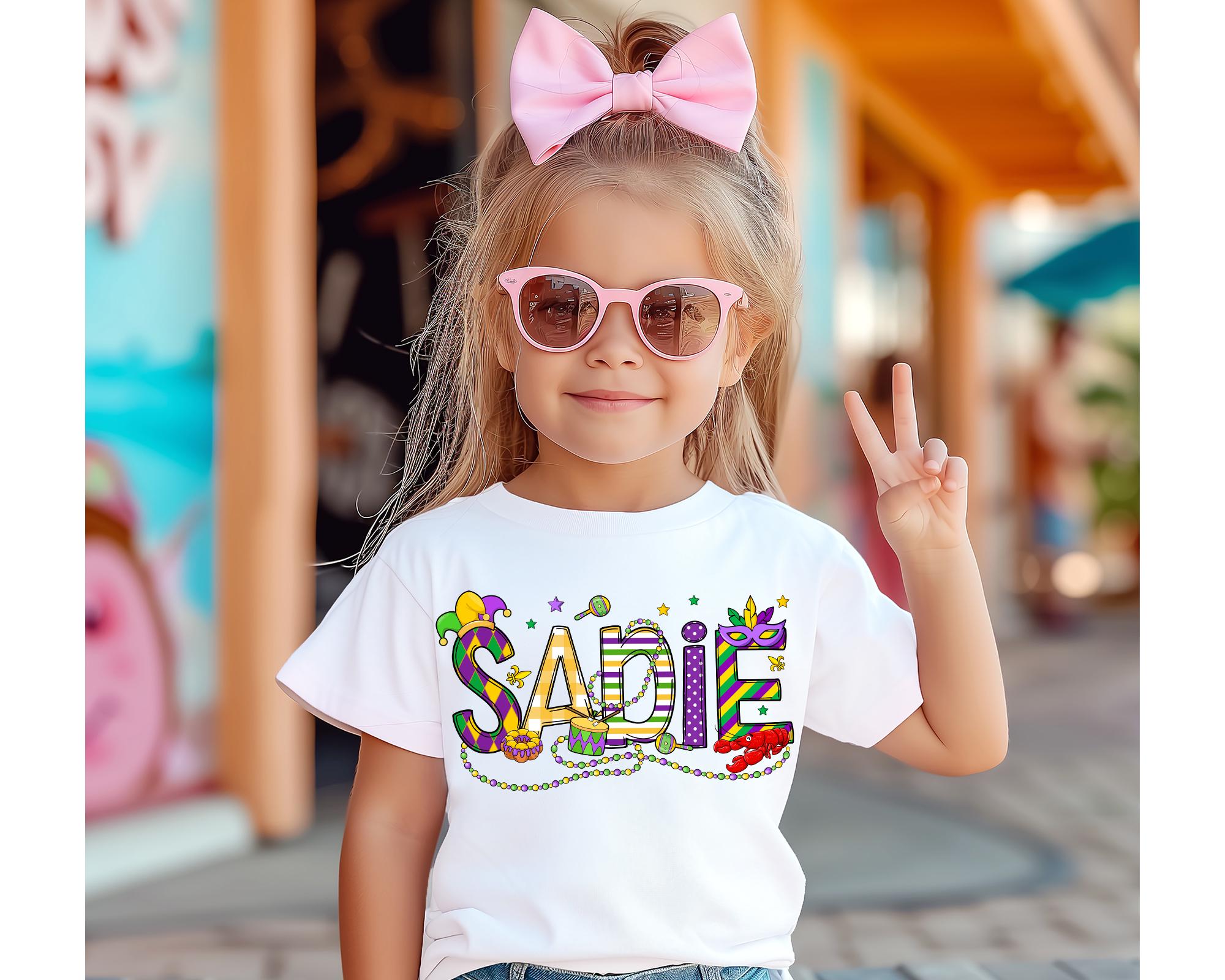 Mardi Gras Kleinkind Shirt, Mardi Gras Outfit für Kinder, Personalisiertes Kinder Namensshirt, Mardi Gras Karneval 2025, Fat Tuesday Parade, New Orleans Tee