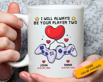 Pair of Player 1 & 2 Cool Gaming Novelty Gift Mugs