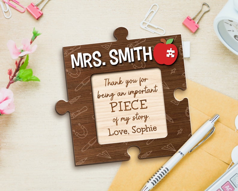 Teacher Puzzle Piece Sticky Note Holder, Teacher Appreciation Gift ...