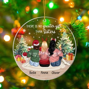 Adorno de hermana 2025, Adorno navideño de hermana, Adorno navideño de mejor amiga, Adorno de amigas, Regalo de hermana a hermana, Adorno de amigas imagen 13