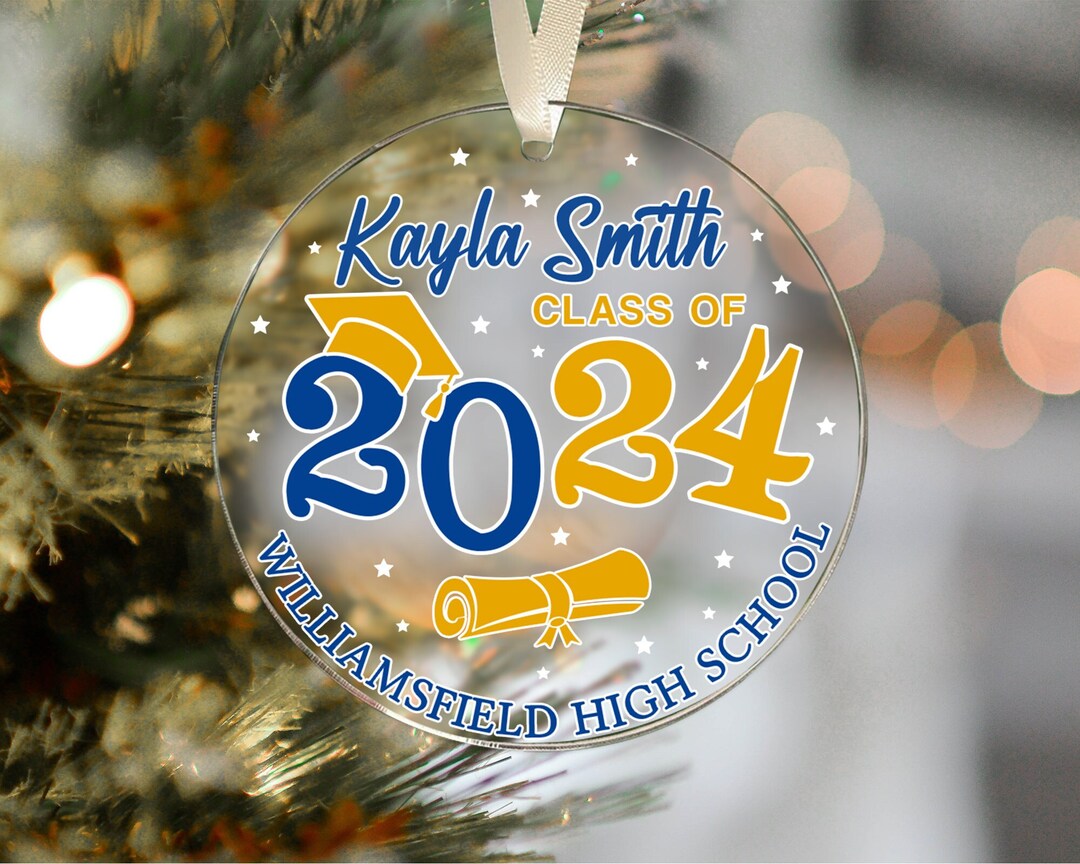 Custom Graduation Ornament, Graduation Gifts, Class of 2024 Ornament ...