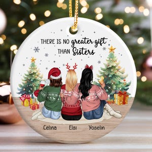 Adorno de hermana 2025, Adorno navideño de hermana, Adorno navideño de mejor amiga, Adorno de amigas, Regalo de hermana a hermana, Adorno de amigas imagen 3