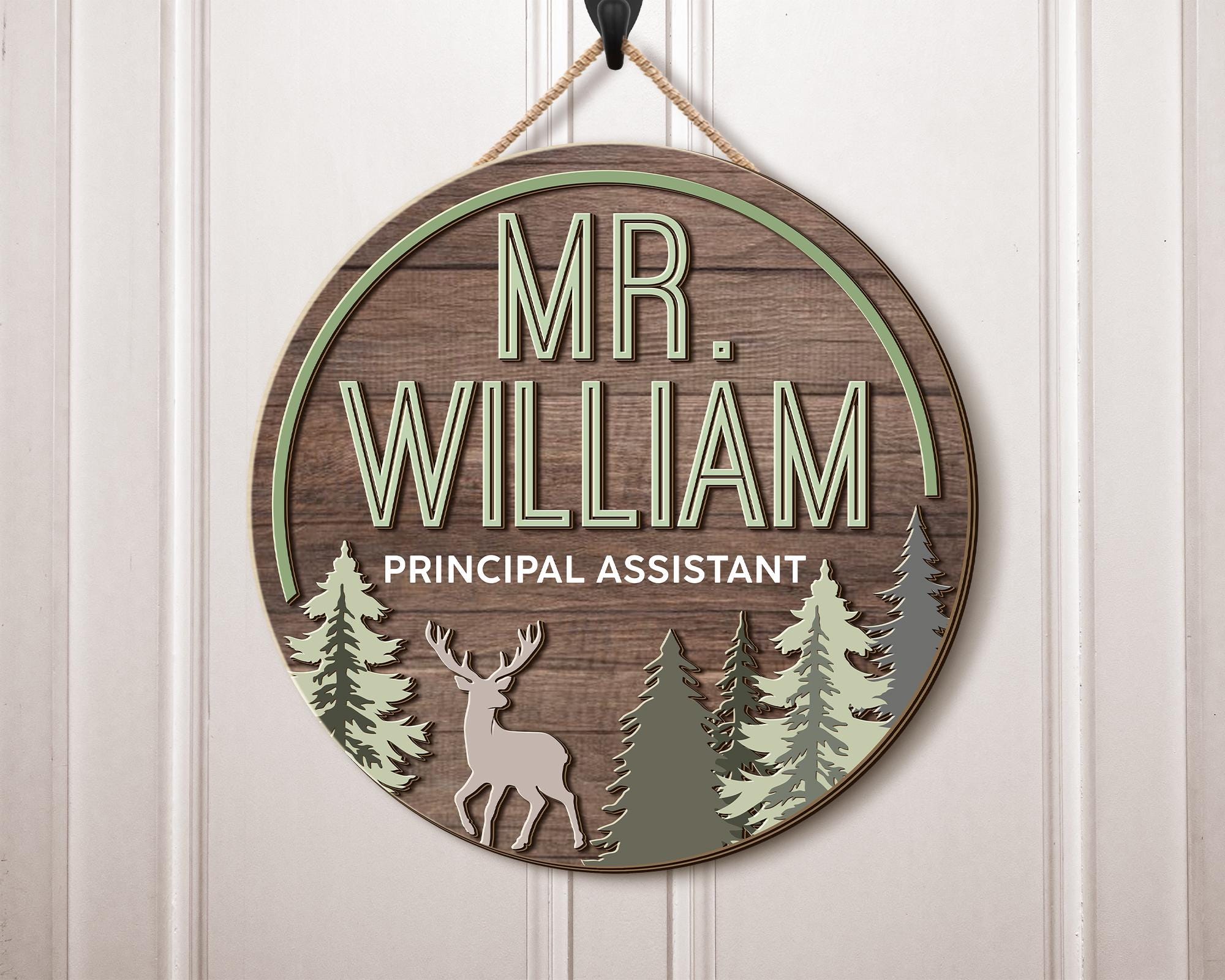 Male Teacher 3D Door Sign, Principal Assistant Gifts, Guidance Counselor Door Sign, Assistant Principal Door Decor, Mountain Office Decor