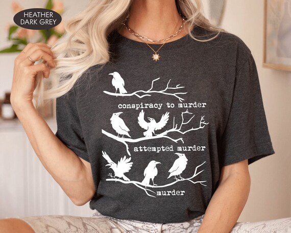 Funny A Murder Of Crows Shirt, Bookworm Shirt, Crow Puns Shirt, Funny Teacher Shirt, Read Across America Shirt, Funny Librarian Shirt