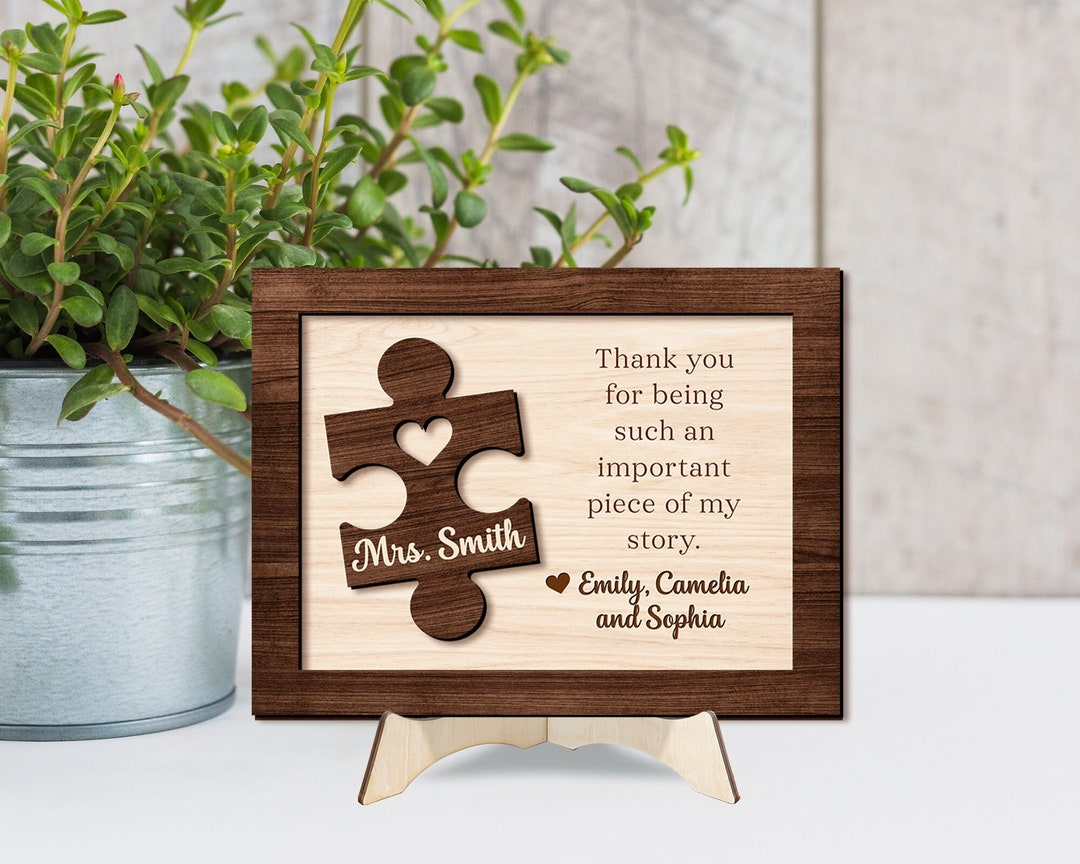 Custom Teacher Gifts, Thank You for Being A Piece of My Story, Teacher ...