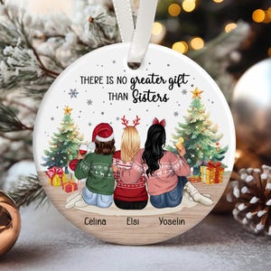 Adorno de hermana 2025, Adorno navideño de hermana, Adorno navideño de mejor amiga, Adorno de amigas, Regalo de hermana a hermana, Adorno de amigas imagen 14