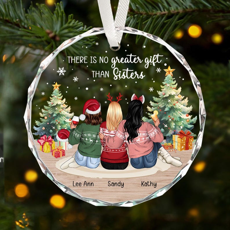 Adorno de hermana 2025, Adorno navideño de hermana, Adorno navideño de mejor amiga, Adorno de amigas, Regalo de hermana a hermana, Adorno de amigas imagen 10