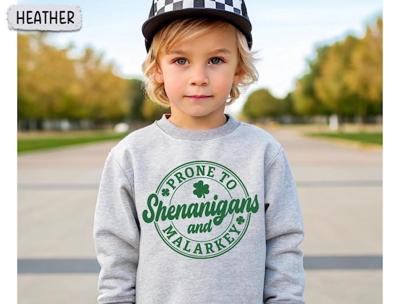 Prone To Shenanigans And Malarkey Shirt, Toddler St Patricks Day Sweatshirt, Funny Kid St Patricks Day Shirt, Natural Toddler Shirt