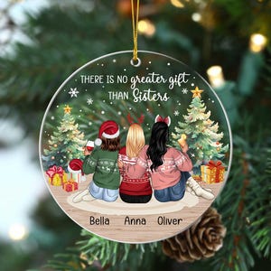 Adorno de hermana 2025, Adorno navideño de hermana, Adorno navideño de mejor amiga, Adorno de amigas, Regalo de hermana a hermana, Adorno de amigas imagen 12