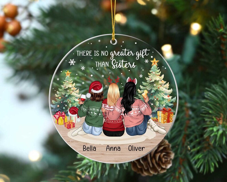 Adorno de hermana 2025, Adorno navideño de hermana, Adorno navideño de mejor amiga, Adorno de amigas, Regalo de hermana a hermana, Adorno de amigas imagen 12