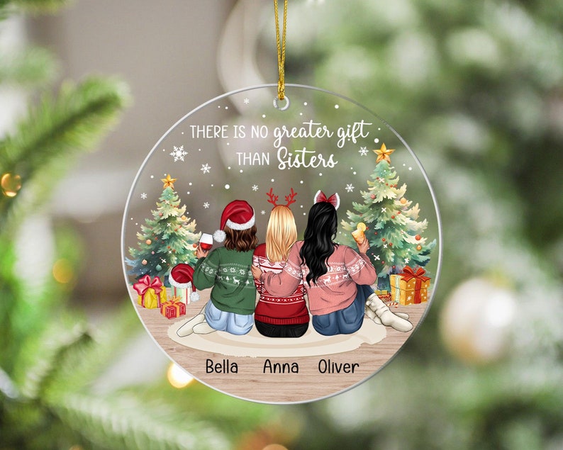 Adorno de hermana 2025, Adorno navideño de hermana, Adorno navideño de mejor amiga, Adorno de amigas, Regalo de hermana a hermana, Adorno de amigas imagen 11