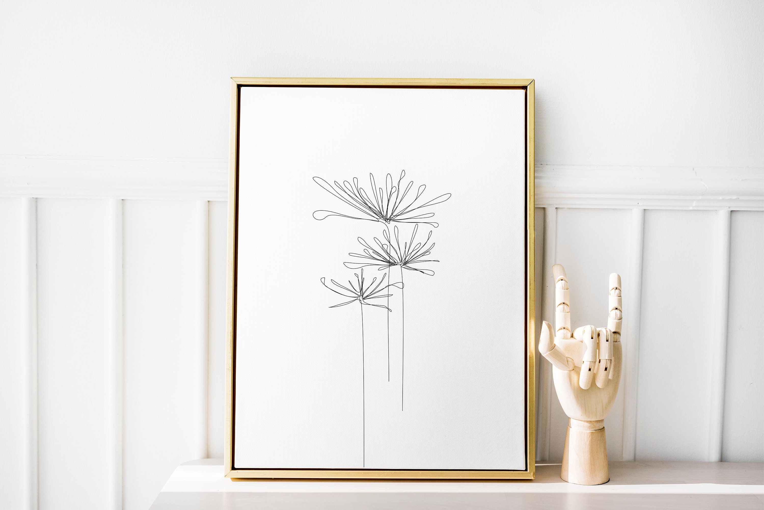 Fennel Bloom Abstract Drawing Print Simple Wildflowers - Etsy