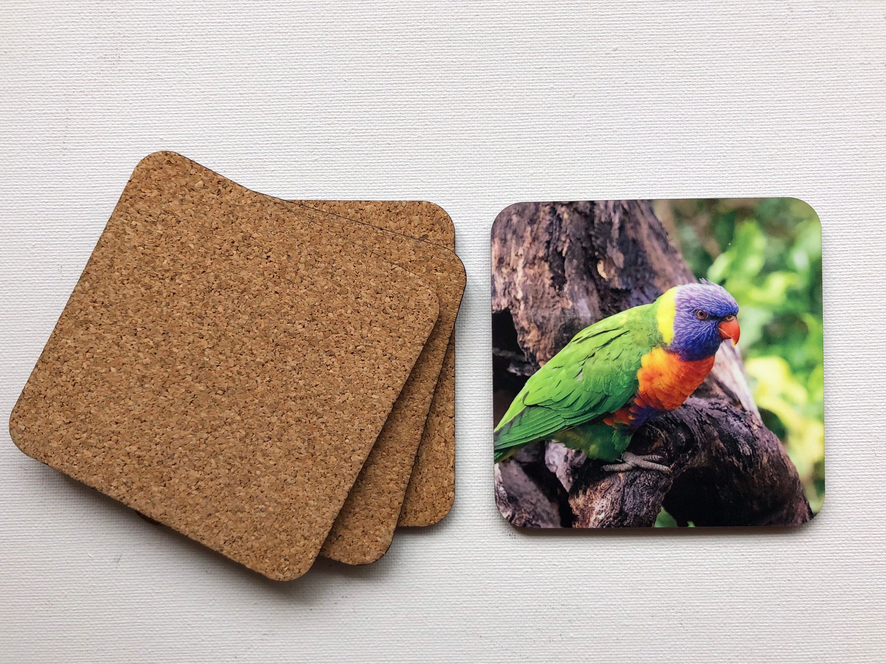 Set of 4 Nature Wildlife Coasters flower coasters nature Etsy