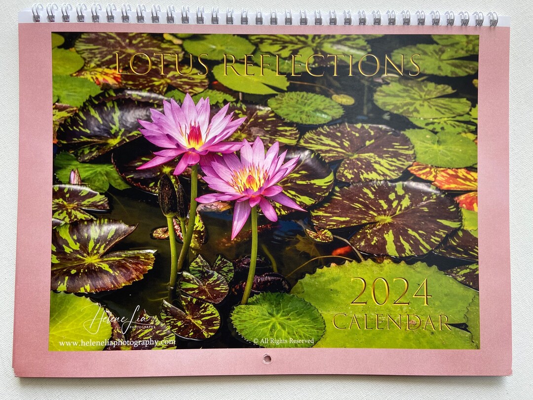 2024 Lotus Flower Wall Calendar 2024 Wall Calendar Monthly Etsy Australia