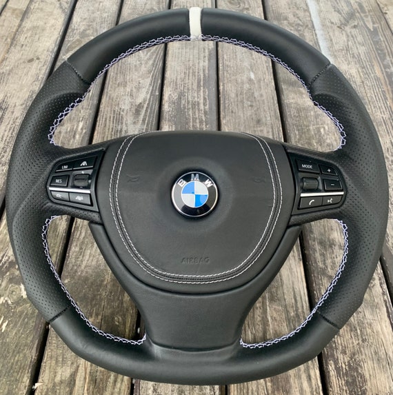 thumbnail interactive-video image 1 of MEWANT DIY Artificial Leather Steering Wheel Cover For BMW 5 Series F10 F11 M5 F12 F13 – Black, PU Leather 1 of 3