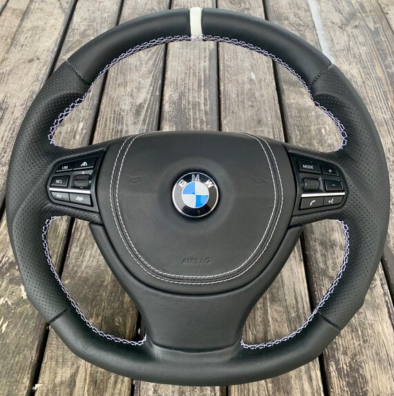 MEWANT DIY Artificial Leather Steering Wheel Cover For BMW 5 Series F10 F11 M5 F12 F13 – Black, PU Leather