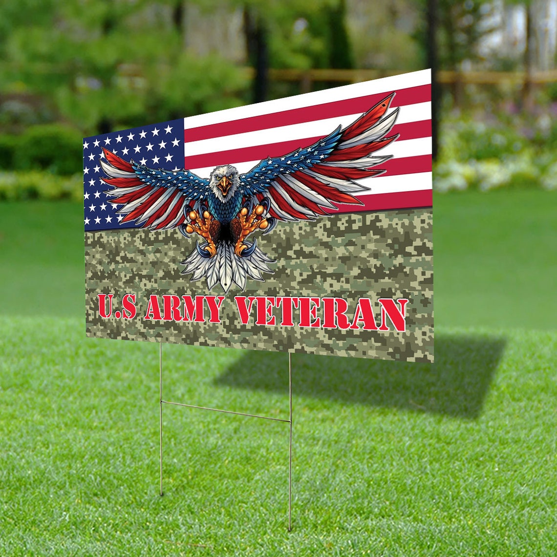 US Army Veteran Yard Sign United States Army Sign Veteran | Etsy