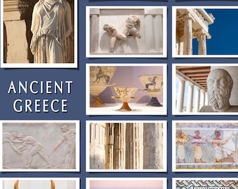 Antikes Griechenland 12 Fine Art Postkarten Set Einzelkarte Antiker Weltschatz Marmor Tempel Statue Foto Gruß blanko Umschlag Home Decor