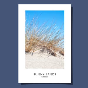 Grecia Natura Poster Cartolina Isola di Naxos Spiaggia sabbiosa soleggiata greca Mediterraneo Cicladi Mar Egeo Arte Stampa Giclée Regalo Arrotolato SENZA CORNICE