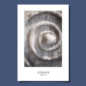 Poster/Cartolina Colonna Ionica Greca Dettaglio Tempio Architettura Antica Grecia Acropoli Atene Arte Arcaica Stampa Giclée Regalo Arrotolato SENZA CORNICE