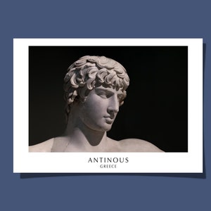 Antike griechische Porträt Poster/Postkarte Antinoous Marmor Statue 130/138 AD Athen Griechenland Klassische Kunst Apollo Giclée Druck Geschenk Rolled UNGERAHMT