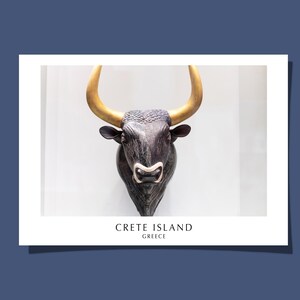 Poster/Cartolina Testa di Toro Minoica Rhyton Greco dal Palazzo di Cnosso Creta Isola Antica Civiltà Arte Stampa Giclée Regalo Arrotolato SENZA CORNICE