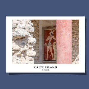 Manifesto affresco principe minoico cartolina Grecia Palazzo di Cnosso dipinto antico età del bronzo murale Creta arte stampa giclée regalo arrotolato senza cornice