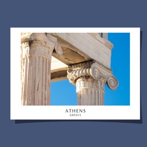 Tempio di Atena Polias Poster/Cartolina Santuario di Poseidone Acropoli Atene Grecia antica Partenone Arte Stampa Giclée Regalo Arrotolato SENZA CORNICE