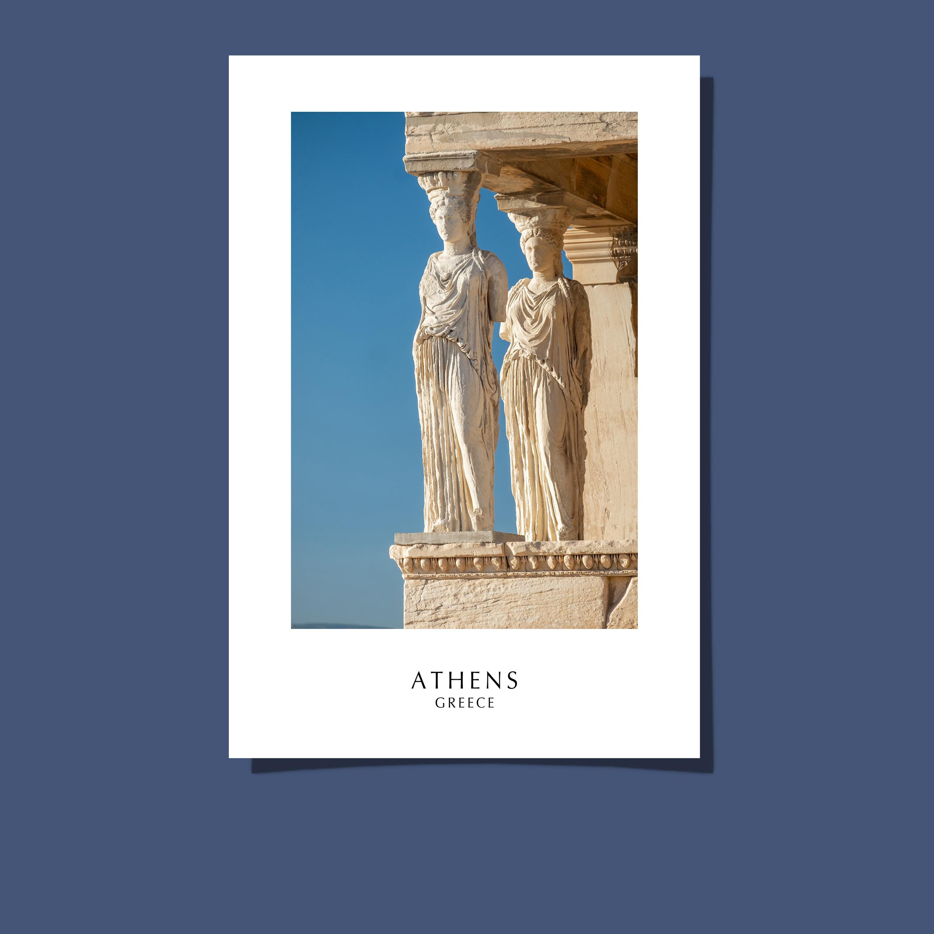 The Caryatids Poster/postcard Erechtheion Temple Acropolis Athens ...