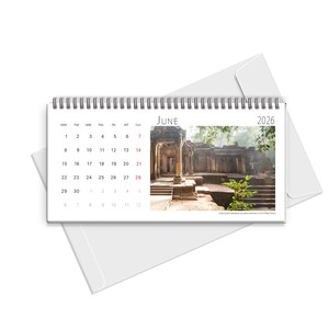 Angkor Wat 2026 Photo Calendar Temple Khmer Cambodia Table Book Wall Vertical Horizontal Monthly Organiser Fine Art Print Travel Decor