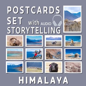 Himalaya Mountains Set Postcard /Greeting Matt Card A6 B6 Size Storytelling QR Podcast Audio Travel History Myth Story Fine Art Giclée Print