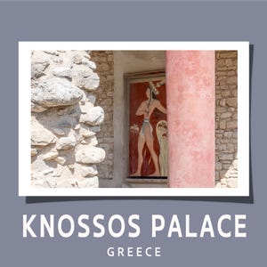 Minoan Prince Fresco Poster Postcard Greece Knossos Palace Ancient Painting Bronze Age Mural Crete Art Giclée Print Gift Rolled UNFRAMED