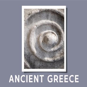Greek Ionic Column Poster/Postcard Temple Detail Ancient Architecture Greece Acropolis Athens Archaic Art Giclée Print Gift Rolled UNFRAMED