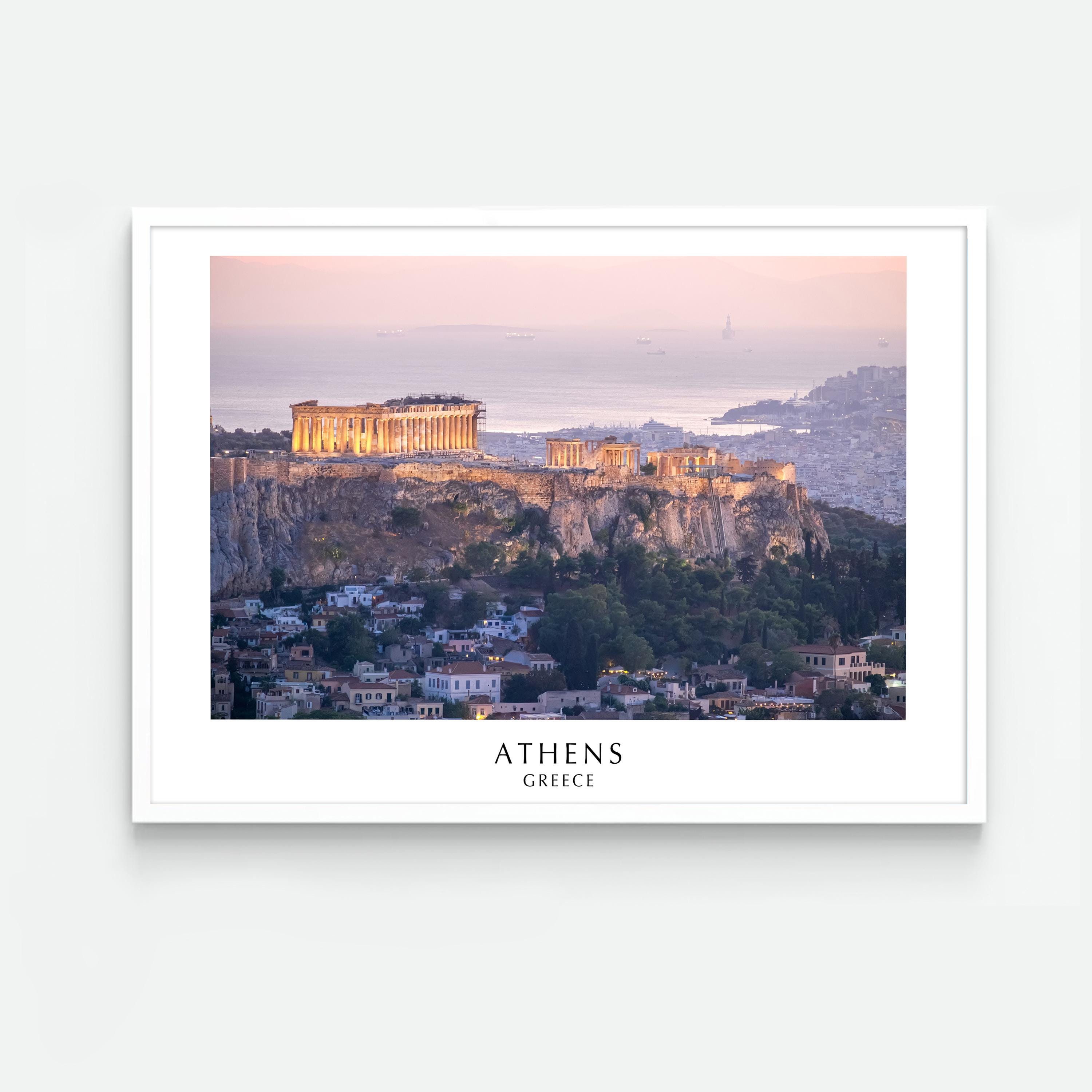 Acropolis of Athens Poster Postcard Athena City Greece Parthenon Temple ...