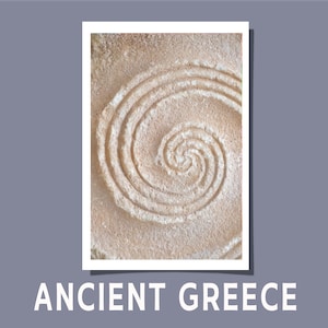 Griekse Ionische zuil poster/ansichtkaart tempel detail oude architectuur Griekenland Naxos archaïsche kunst Giclée print cadeau gerold INGELIJSTE