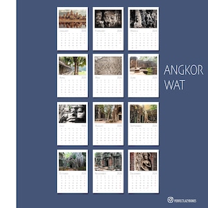 Angkor Wat 2026 Photo Calendar Temple Khmer Cambodia Table Book Wall Vertical Horizontal Monthly Organiser Fine Art Print Travel Decor
