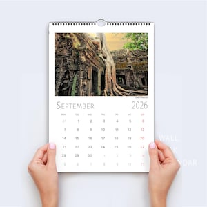 Angkor Wat 2026 Calendar Temple Khmer Cambodia Table Book Wall A4 A3 Vertical Horizontal Monthly Organiser Fine Art Print Travel Decor
