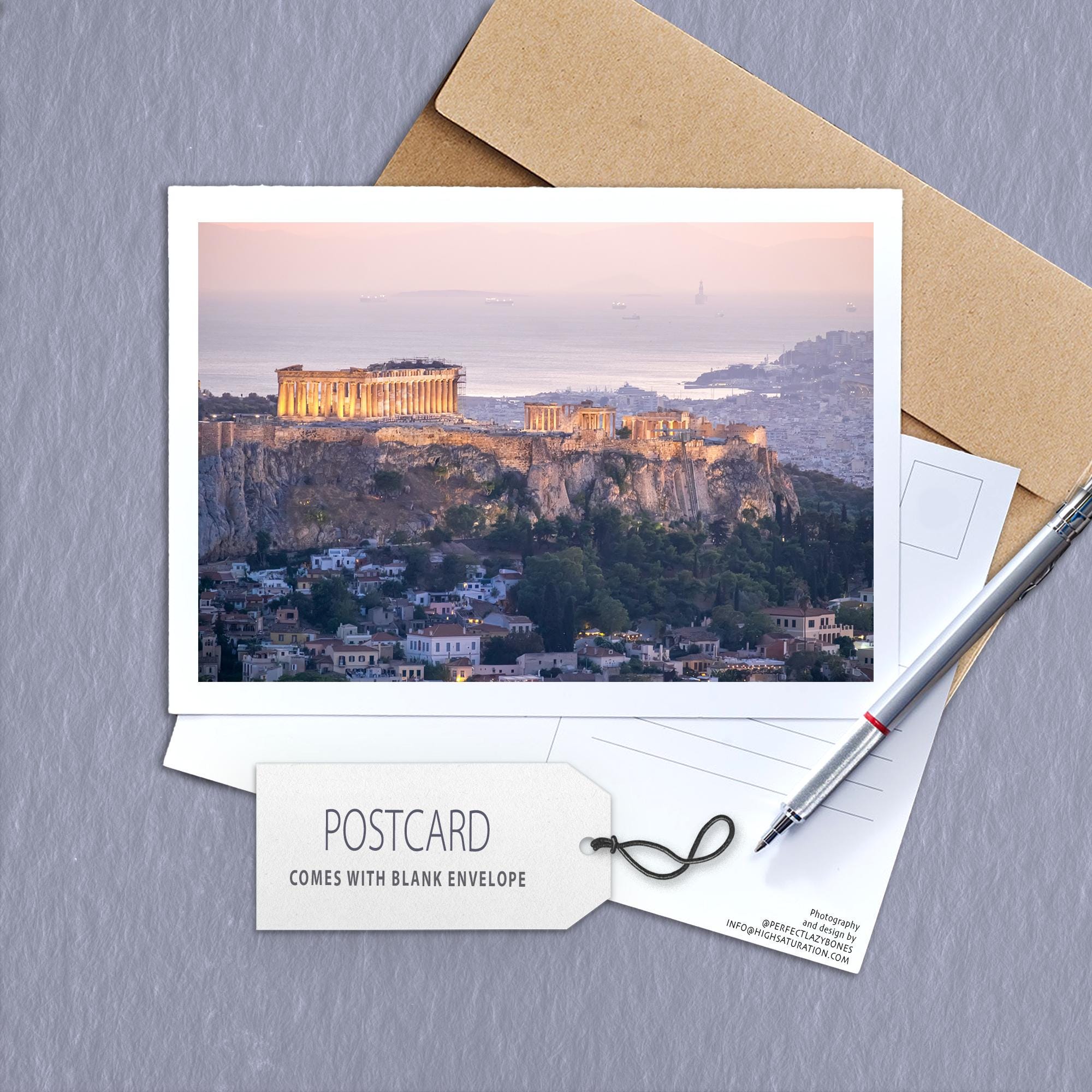 Acropolis of Athens Poster Postcard Athena City Greece Parthenon Temple ...