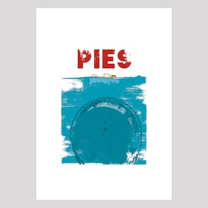 Jaws Pies Imprimer | Jaws Digital Print - Pies Print - Food and Drink - Shark - Illustration - A4 Prints