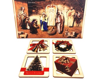 Nativity scene + set of Coasters