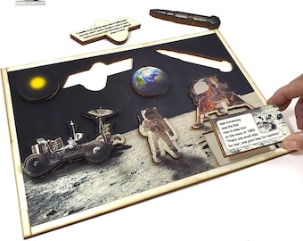Space Facts Houten puzzel: educatief montessorispeelgoed