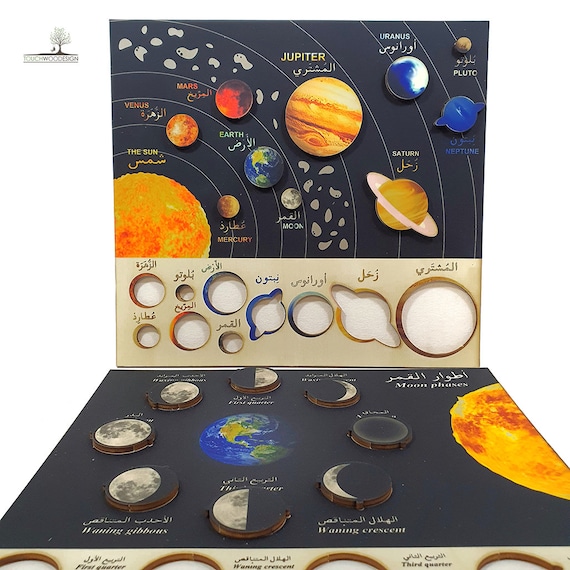 Sistema Solar y los Planetas Juguetes Montessori rompecabezas educativo de  madera juguetes educativos para niños y niños pequeños no tóxico hecho a  mano -  España