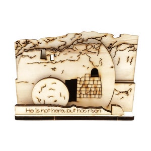 Drewniana układanka 3D z grobowca ogrodowego: Jerozolima, chrześcijańska opowieść biblijna, zestaw do modelowania