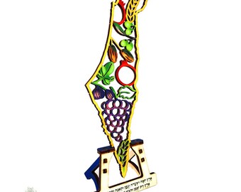 Decoratieve kaart van Israël - zeven kruiden