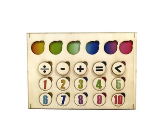 Simply Maths – colored wooden numbers puzzle - non-toxic educational toys for kids and toddlers - handmade