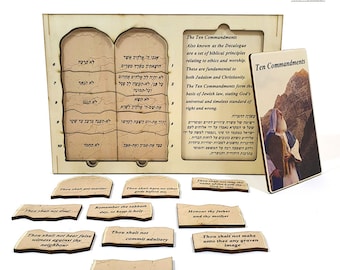 The Ten Commandments - Bible Stories - non-toxic toys & games for kids - educational wooden puzzles - Judaica gifts - Jerusalem - handmade