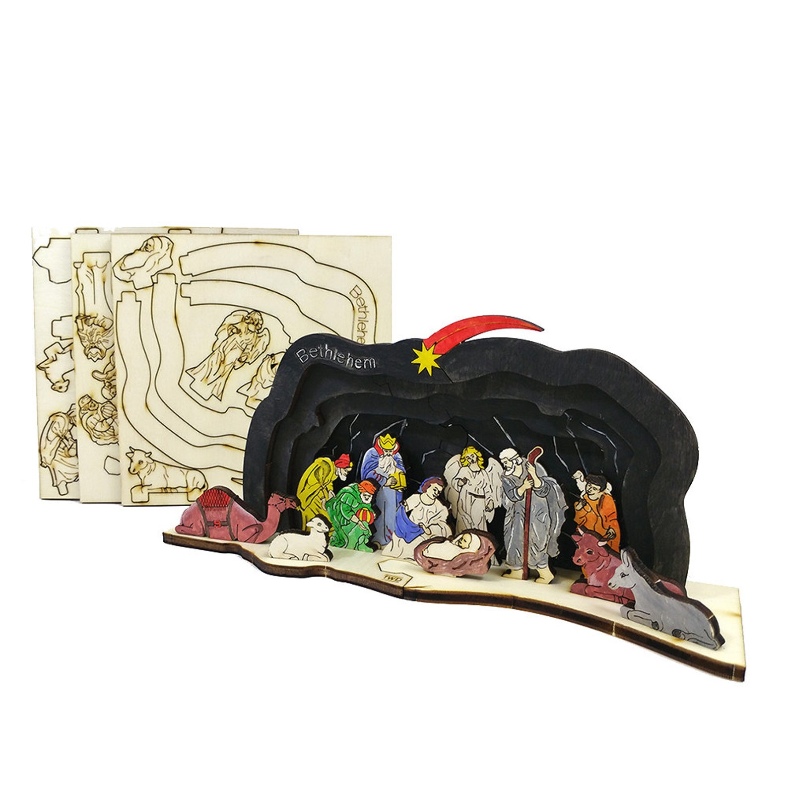 3D Wooden Nativity Scene Puzzle: DIY Christmas Model Kit - Etsy