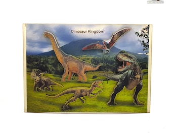 Houten puzzel Dinosaur Kingdom: educatief montessorispeelgoed