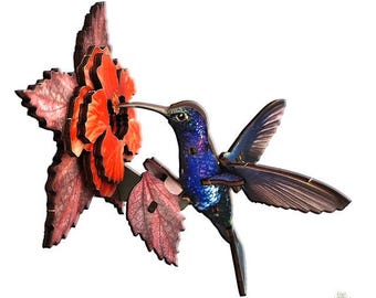 Houten 3D-puzzel Sunbird: lasergesneden modelkit, niet-giftig